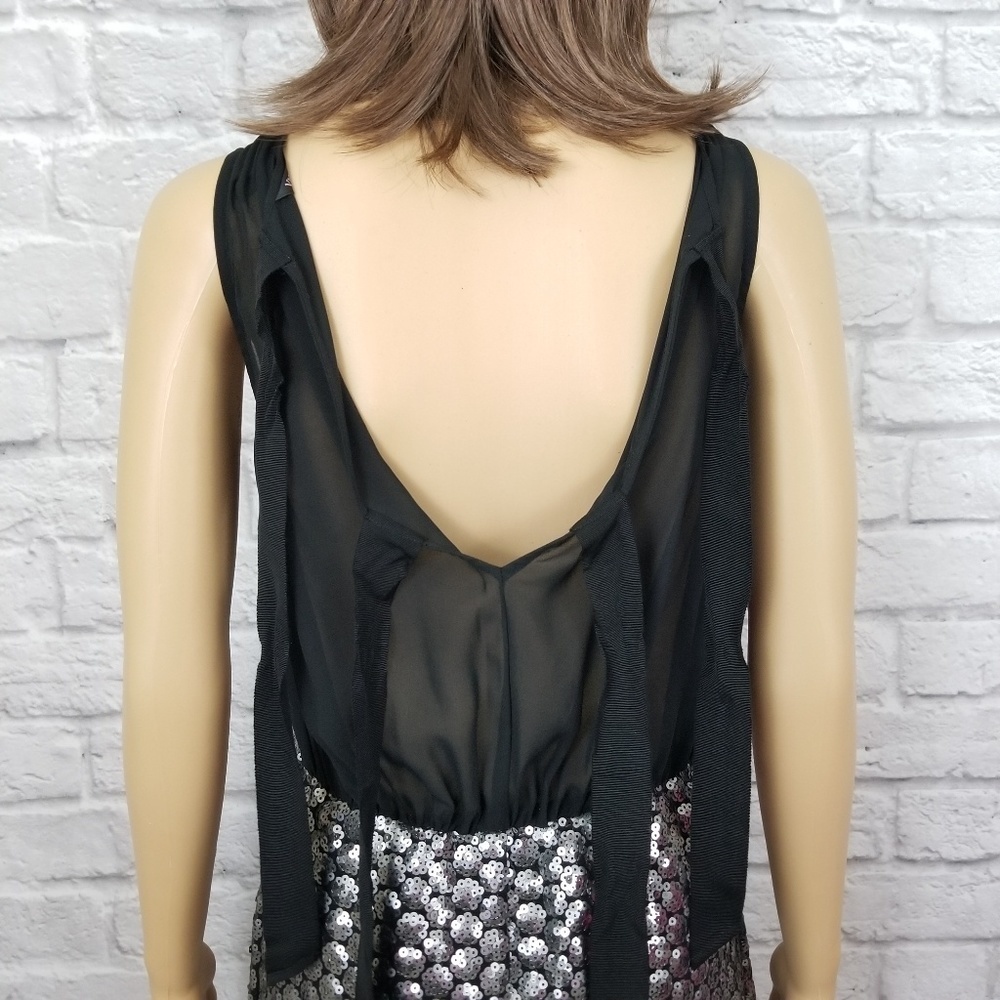 Victoria's Secret black silver sequined sheer back mini dress women's size XS - Picture 9 of 10